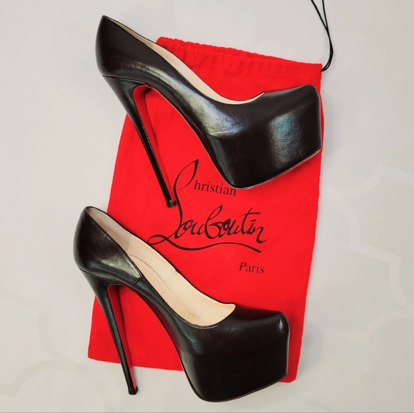 Christian Louboutin Shoes - Christian Louboutin Black Leather Platform Pumps